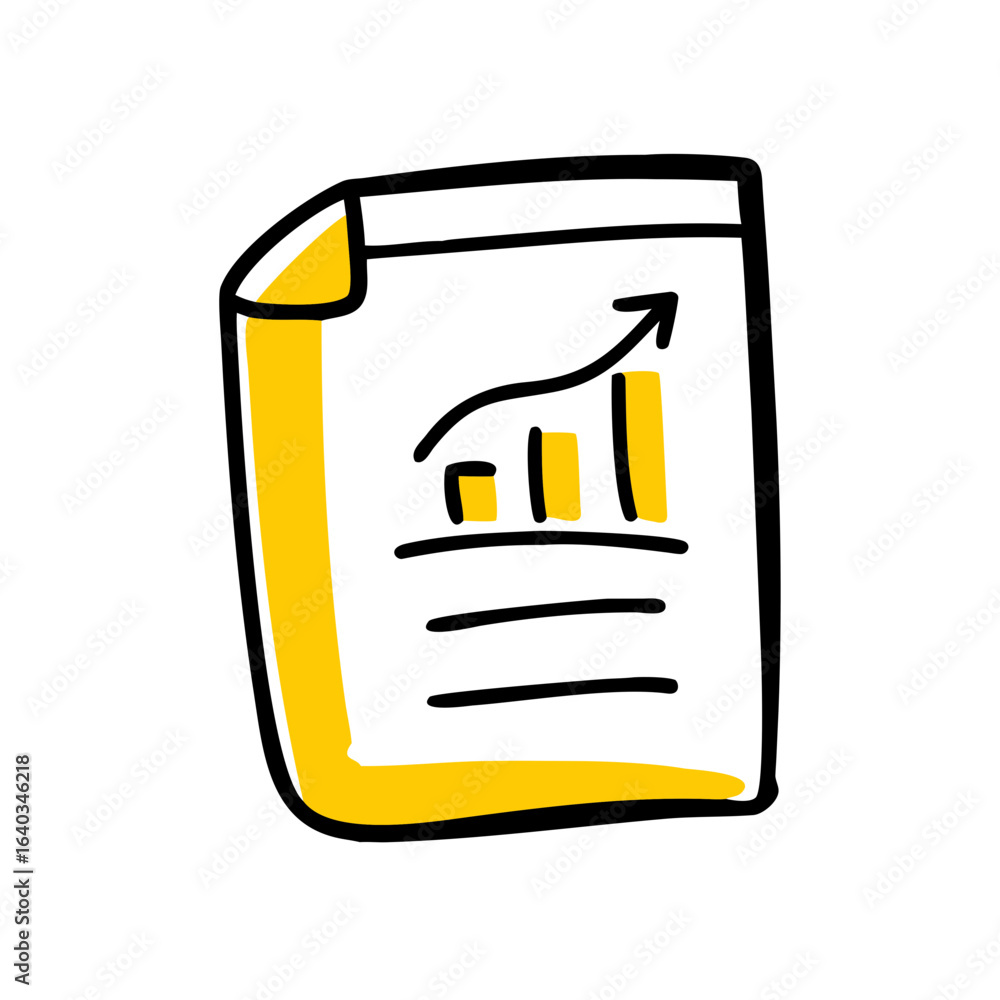 Poster data report hand drawing icon for web and graphic design
