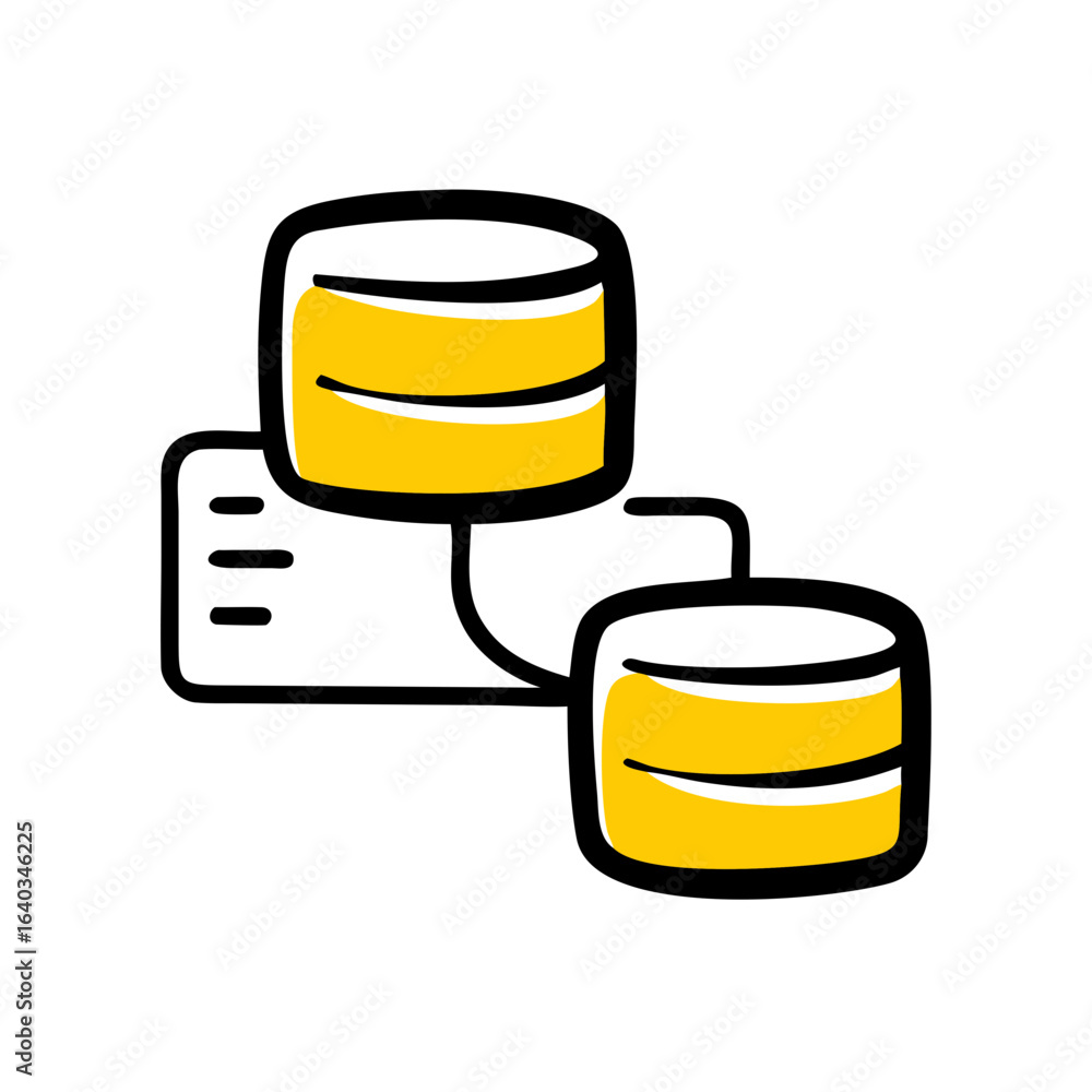 Poster database hand drawing icon for web and graphic design