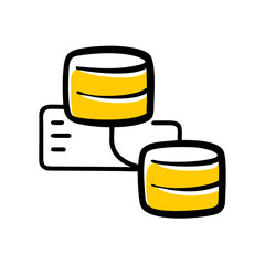 database hand drawing icon for web and graphic design