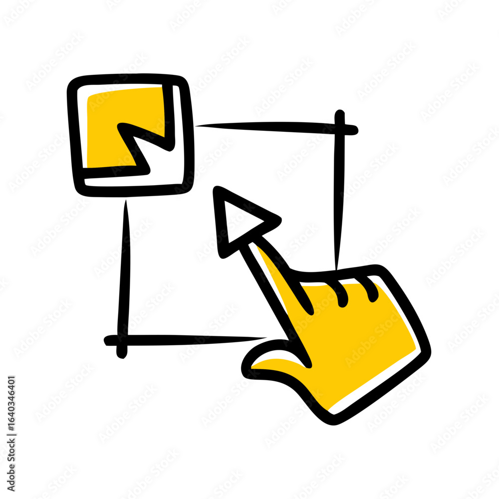 Aufkleber drag and drop hand drawing icon for web and graphic design