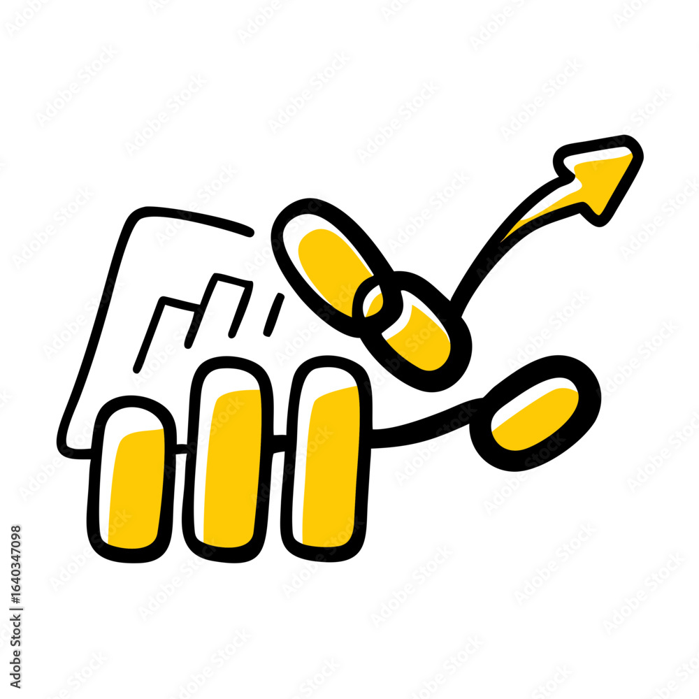 Poster link chart hand drawing icon for web and graphic design
