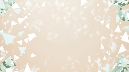 Light Tan Background with White Triangle Confetti and Soft Mint Camouflage Texture Valentine's Day Theme