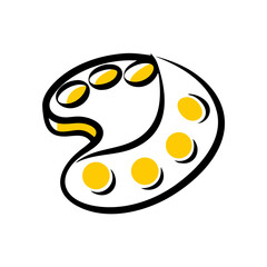 palette hand drawing icon for web and graphic design