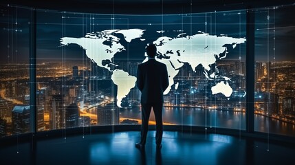 Fototapeta premium GLobalization theme for banner, wallpaper, or background