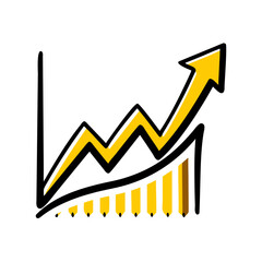 sales increase hand drawing icon for web and graphic design