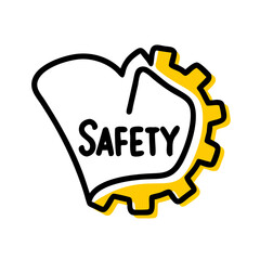 safety settings hand drawing icon for web and graphic design