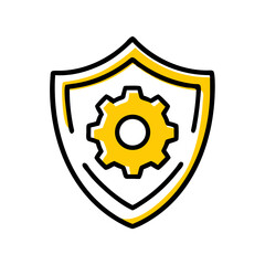 shield settings hand drawing icon for web and graphic design