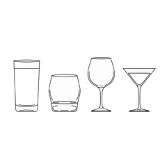 Minimalist Line Art Drinking Glasses Set