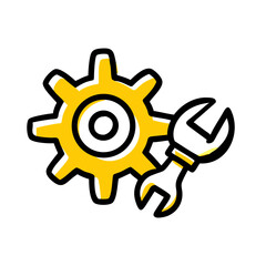 tool settings hand drawing icon for web and graphic design