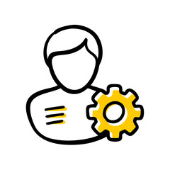 user settings hand drawing icon for web and graphic design
