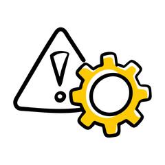 warning settings hand drawing icon for web and graphic design