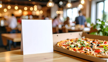 Blank Menu with Pizza Restaurant.