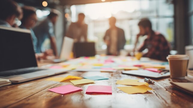 A group of people are sitting around a table with a laptop