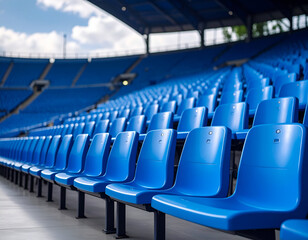 Naklejka premium Empty Blue Stadium Seats.