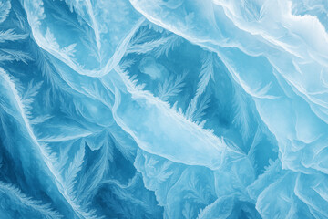 Obraz premium A stunning blue ice texture with a frosty winter pattern on a window pane, perfect for a cold season background