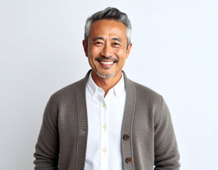 Happy senior man portrait with studio.