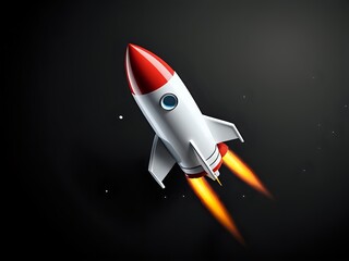 Cartoon Rocket Ship in Space