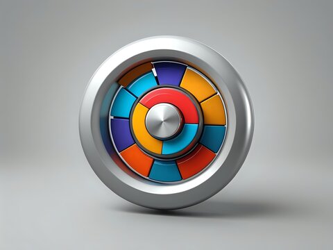 Colorful Metallic Control Dial - Powered by Adobe