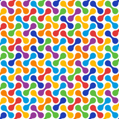 metaball rainbow colors seamless texture, colorful liquid connected circle dots background, abstract geometric shapes vector pattern