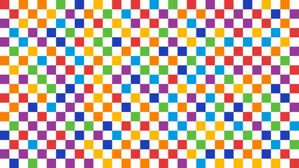 chessboard rainbow colors wide seamless texture, panoramic checked background, abstract geometric shapes vector pattern