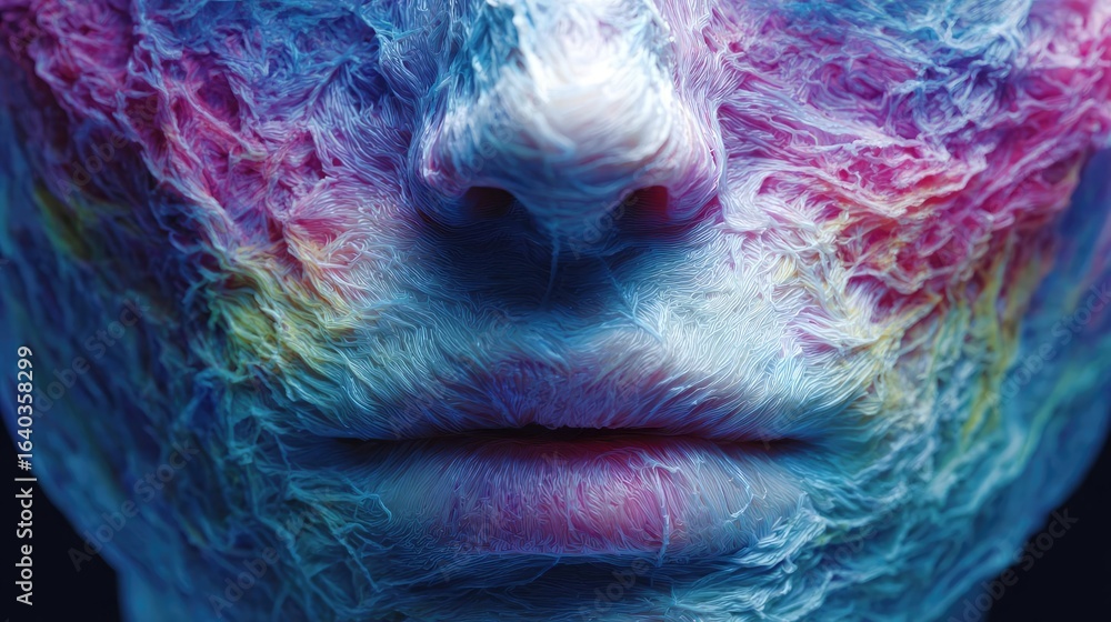 Aufkleber swollen appearance from tissues and look concept. abstract representation of emotions through vibran