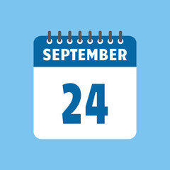 september 24 calendar icon Vector page month design