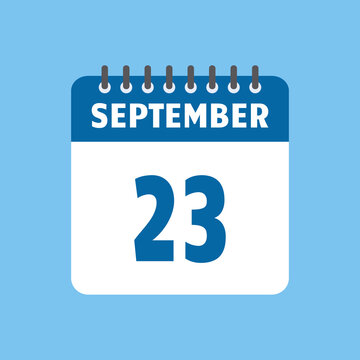 september 23 calendar icon Vector page month design