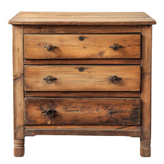 Antique wooden dresser isolated on transparent background