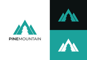 This is a pine forest logo with a vintage badge style. This logo is suitable for forestry, rangers, outdoor communities, nature lodges, and such.