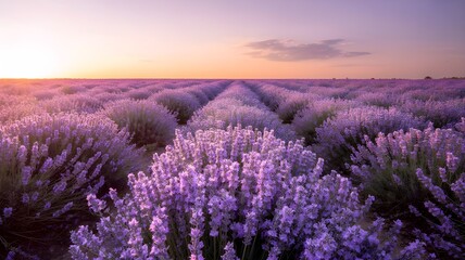 Obraz premium lavender field at sunset
