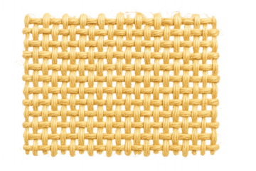 Close up of woven natural fiber texture isolated on transparent background