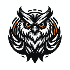 angry owl logo vector image