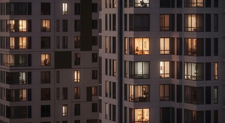 Glowing Residential Towers Night