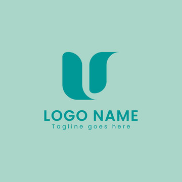 Minimalist abstract letter U logo design with stylized bird and wing elements, modern flat style, suitable for branding, business identity, and creative industries.