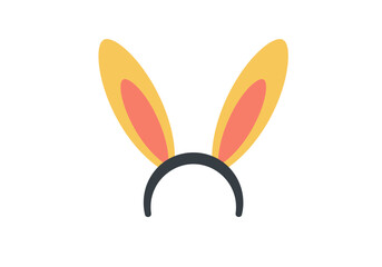 Obraz premium A charming cartoon illustration of a bunny ears headband, a festive accessory for Easter celebrations and costume parties.