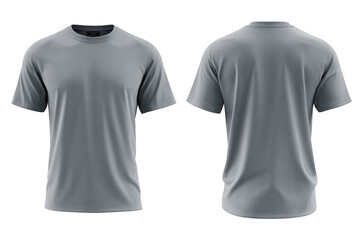 A gray shirt with a white collar and a white stripe