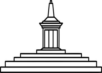 Monument outline vector illustration, line art