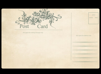 Blank vintage post card template.