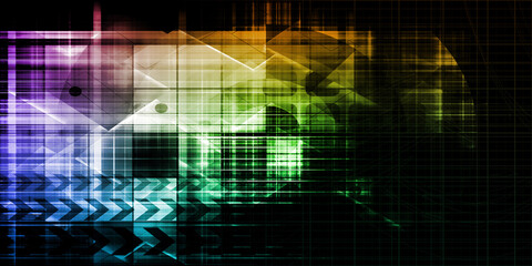 Obraz premium Algorithmic Motion Digital Cybernetic Technology Design