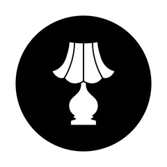 black and white illustration of lamp icon