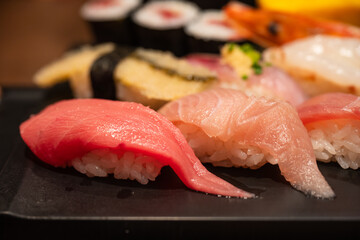 Fresh Tuna and Yellowtail Nigiri Sushi Platter