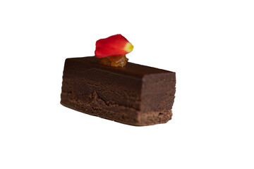 Chocolate Mousse Cake with Rose Petal Garnish