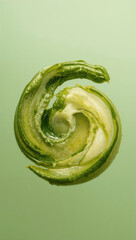 Obraz premium Artichoke heart spiral pattern on light green background macro photography studio shot vegetable appetizer ingredient food presentation delicate