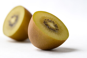 Fresh sungold kiwi fruit on white background, Healthy eating