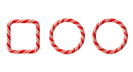 A Festive Display of Candy Cane Shapes: Holiday Cheer in Classic Red and White Designs