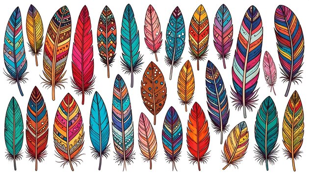 Colorful feather collection (13)
