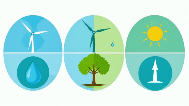 Renewable energy sources graphic illustration - Powered by Adobe