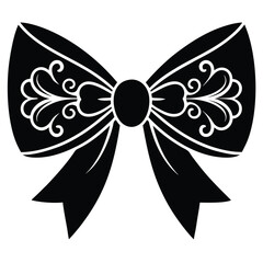 elegant satin bow with ornaments