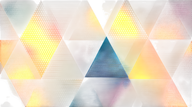 Abstract Colorful Triangles, isolated on transparent background