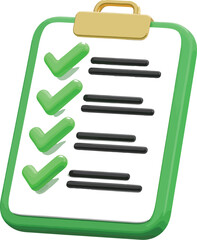 Clipboard with checkmarks done